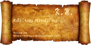 Kátay Mihály névjegykártya