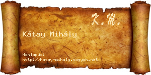 Kátay Mihály névjegykártya